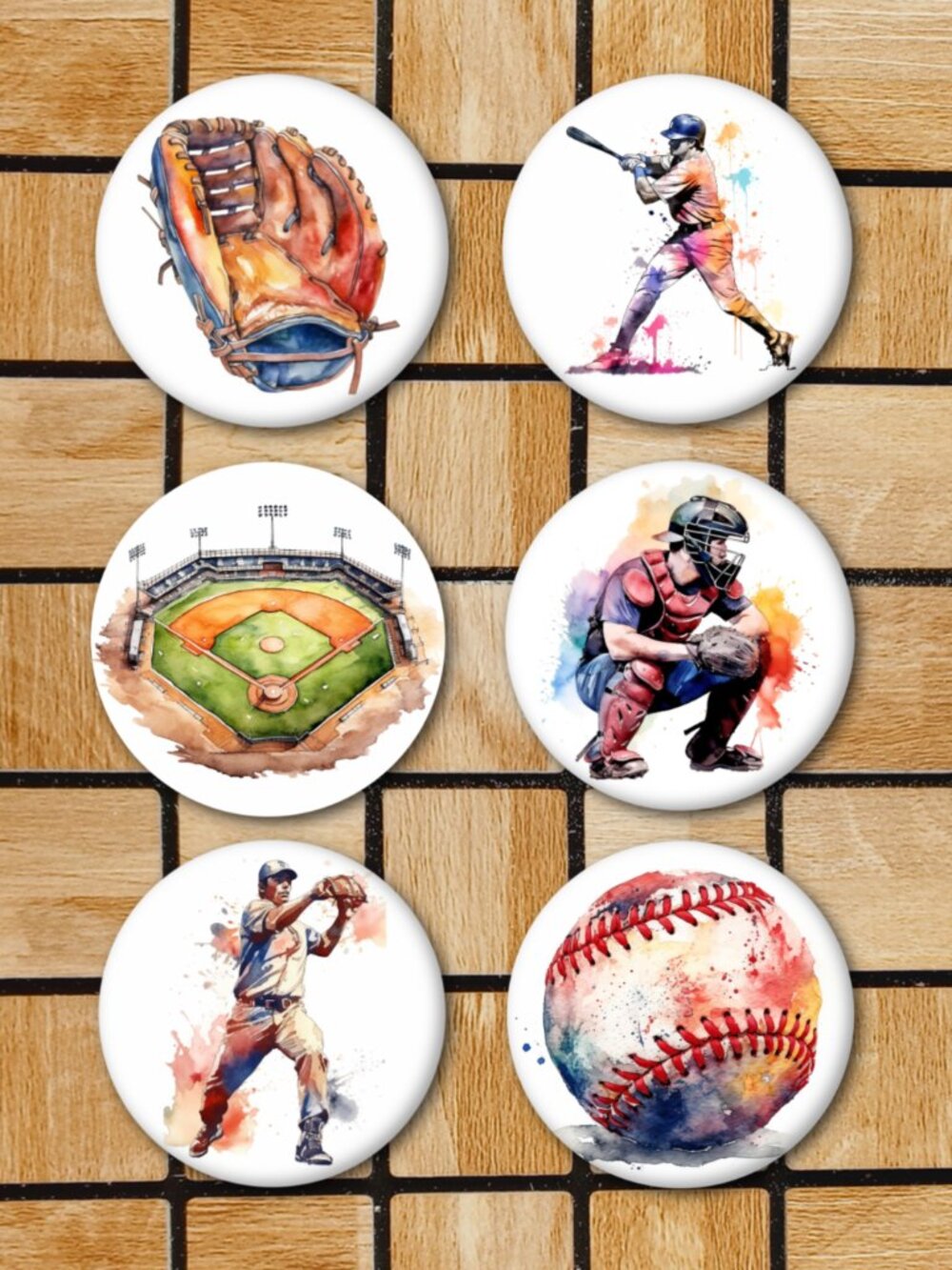Baseball Fridge Magnets Set Of 6 Metal Magnets For Home Office Kitchen School